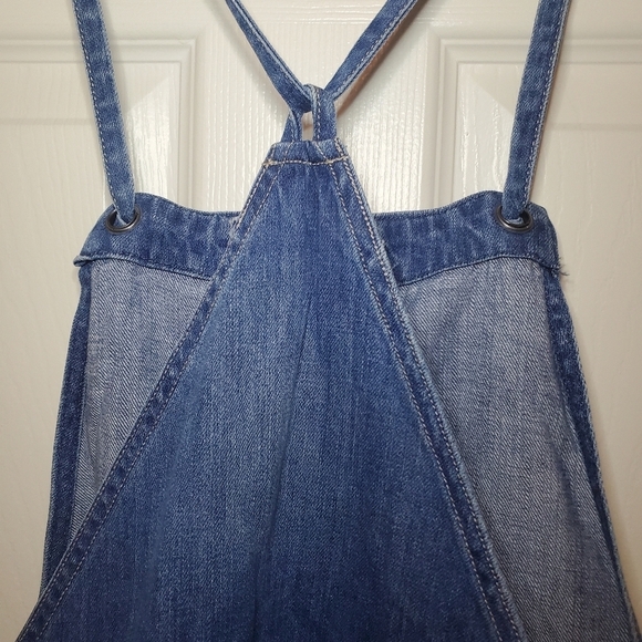 American Eagle Button Front Adjustable Tie Overalls Shorts Size Small - Picture 5 of 9
